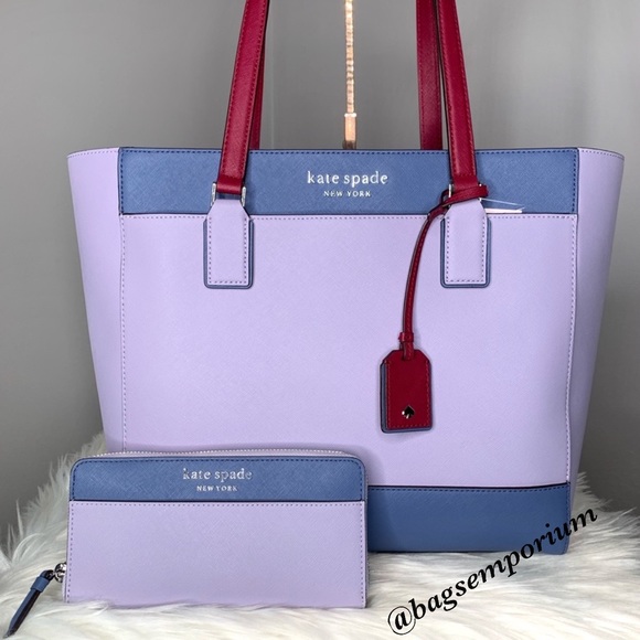 kate spade Handbags - Kate Spade Large Laptop Leather Tote / Wallet Set